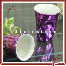 purple crinkled ceramic cup set